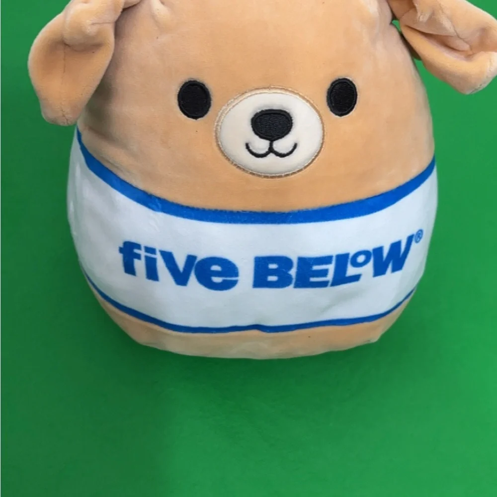 Squishmallows Spencer Tan and White Stuffed Dog with Floppy Ears 5below